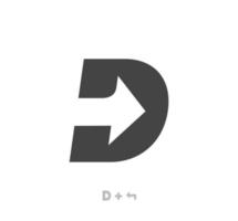 letter d pijl logo sjabloon vector eps. uniek embleem. vector abstracte letter eenvoudige pijl gekleurde doelpictogram.