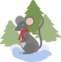 muis in het winterbos vector