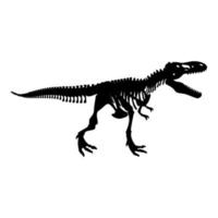 dinosaurus skelet tyrannosaurus rex botten silhouetten pictogram zwarte kleur vector illustratie afbeelding vlakke stijl