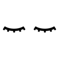 wimpers mascara make-up concept silhouet pictogram zwarte kleur vector illustratie afbeelding vlakke stijl