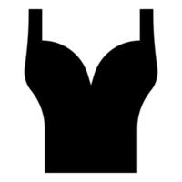 top slijtage vrouw torso sport beha pictogram zwarte kleur vector illustratie afbeelding vlakke stijl