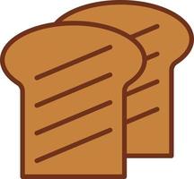 toast brood gevuld overzicht pictogram vector