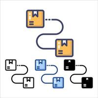 bestemming levering pictogram symbool, pictogram plat ontwerp voor apps en websites, locatie levering, geïsoleerd op een witte achtergrond, vectorillustratie vector