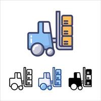 heftruck bestelwagen pictogram symbool, pictogram plat ontwerp voor apps en websites, bouw loader vrachtwagen, geïsoleerd op een witte achtergrond, vectorillustratie vector