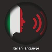 praat Italiaans. stem icoon. Italiaanse vlag vector