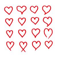 hart pictogram ontwerp hand tekenen vector