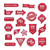 boek nu badges set vector