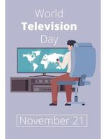 wereld televisie dag kaart vector