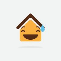 huis vector pictogram. huis-emoji. grappig huisje.