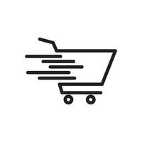 lijn snel trolley winkelen logo-ontwerp, vector grafisch symbool pictogram illustratie creatief idee