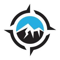 berg modern met kompas logo ontwerp vector pictogram symbool illustratie