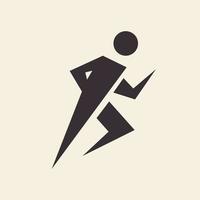 hipster persoon runner logo ontwerp, vector grafisch symbool pictogram illustratie creatief idee