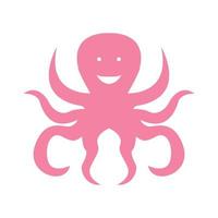 cartoon octopus gelukkige glimlach logo vector pictogram symbool grafisch ontwerp illustratie