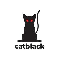 silhouet cartoon zwarte kat schrik logo ontwerp, vector grafisch symbool pictogram illustratie creatief idee
