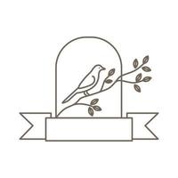 kleine vogel luxe met badge logo ontwerp, vector grafisch symbool pictogram illustratie creatief idee