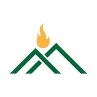 letter m voor bergkamp logo symbool vector pictogram illustratie grafisch ontwerp