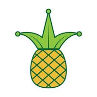 kleurrijke ananas met kroon logo symbool vector pictogram illustratie grafisch ontwerp