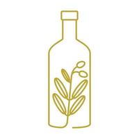 lijnen kleur fles met olijfolie blad logo ontwerp vector pictogram symbool illustratie