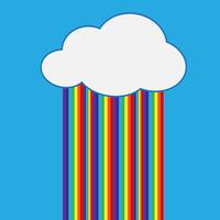 regenboog met wolk pictogram vector