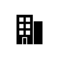 hotel, appartement, herenhuis, residentiële solide vector illustratie logo pictogrammalplaatje. geschikt voor vele doeleinden.
