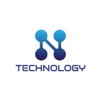 letter n technologie logo ontwerp vector