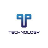 modern t-technologie vector logo-ontwerp