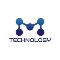 letter m technologie logo ontwerp vector