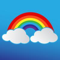 regenboog met wolk pictogram vector