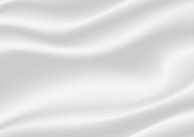 Abstracte textuurachtergrond. Witte en grijze satijnen zijde. Doek Stof Textiel met golvende plooien. Vector illustratie.