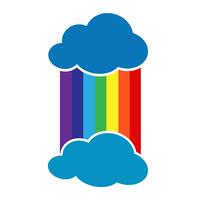 regenboog met wolk pictogram vector