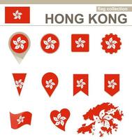 hong kong vlag collectie vector