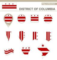 district van columbia vlag collectie vector