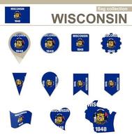 wisconsin vlag collectie vector