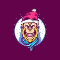 gorilla kerstillustratie voor uw bedrijf of koopwaar vector