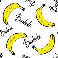 banaan naadloos vectorpatroon op witte achtergrond vector