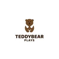 teddybeer-logo. schattig en grappig berenwelp logo silhouet vector