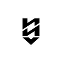 letter n en v-logo. veiligheidsschild logo vector