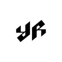 artistieke letter dubbele r of jr eerste logo ontwerpsjabloon vector