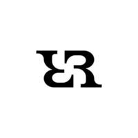 artistieke letter rr eerste logo ontwerpsjabloon. ambigram-logo vector