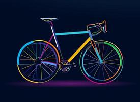 abstracte fiets, sport mountainbike, kleurrijke tekening. vectorillustratie van verf vector