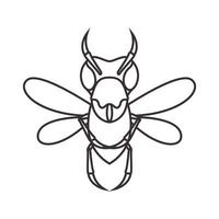lijnen hipster vlieg insect logo symbool vector pictogram illustratie grafisch ontwerp