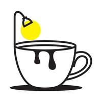 koffiekopje met verlichting logo symbool vector pictogram illustratie grafisch ontwerp