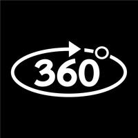 360 graden pictogram vector