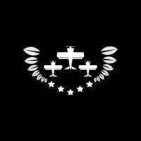 vliegtuig luchtmacht vijf sterren logo pictogram vector