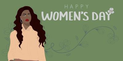 gelukkige vrouwendagillustratie met vrouw en bloemen vector