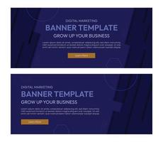 modern zakelijk bannerontwerp met overlappend patroon in donkerblauw. abstracte bannerachtergrond is geschikt voor webdesign, billboard-reclame, promotie. eps 10 vector