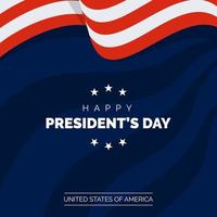 happy presidents day in usa viert design met wuivende nationale vlag van de verenigde staten van amerika. vectorillustratie. vector