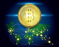 ontwerp symbolisch voor crypto valuta bitcoin, digitale valuta concept vector. vector