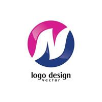 abstract n-symbool bedrijfslogo-ontwerp vector