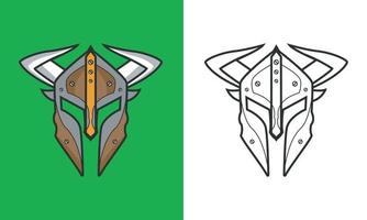 Viking helm futuristisch logo. perfect voor game-logo's. vector kunst